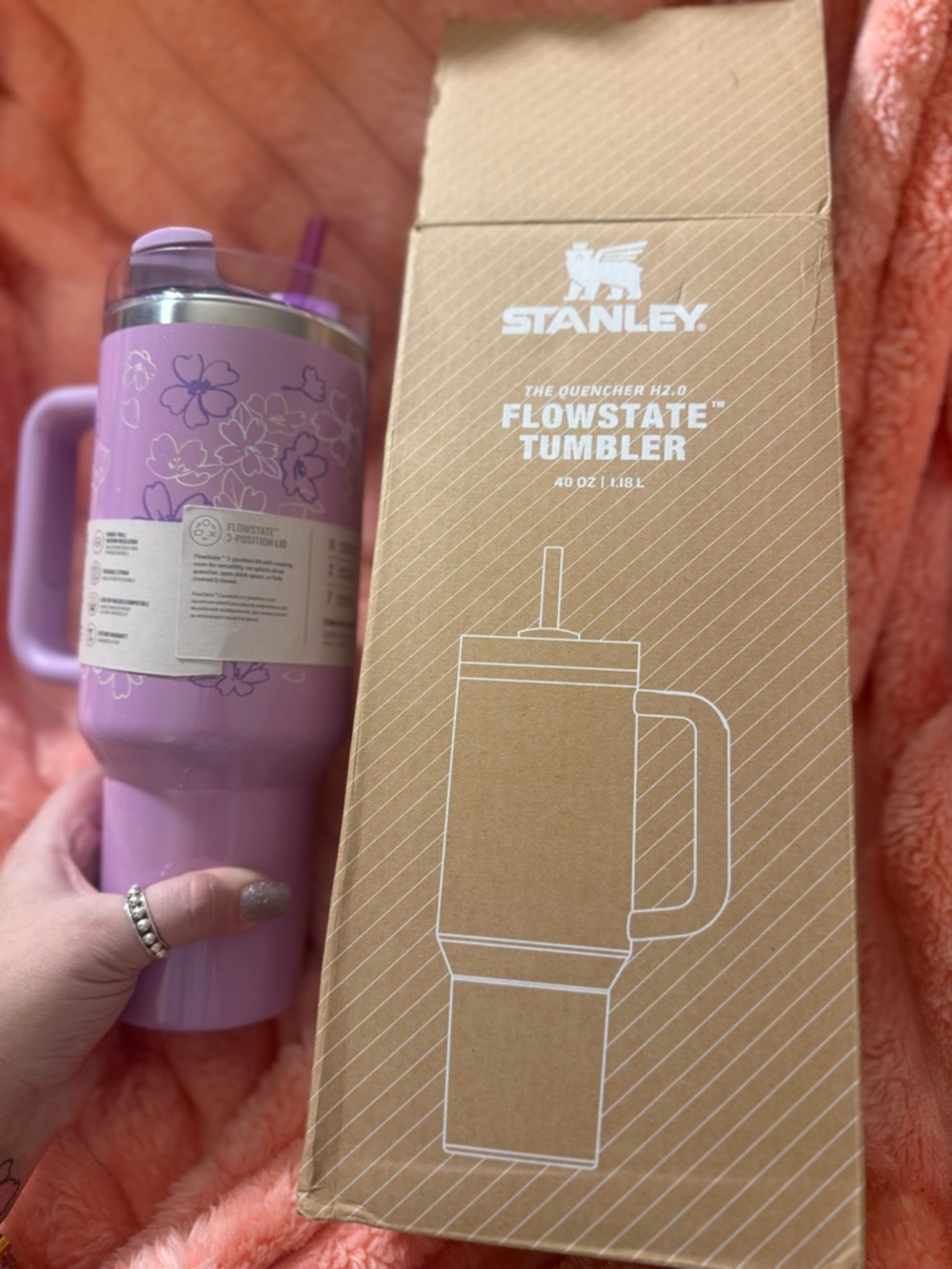 NIB Exclusive Collaboration STANLEY Lavender FlowState 40 oz Tumbler with Handle